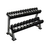 1kg - 15kg (12 pair) Rubber Hex Dumbbell Set with 2 Tier Rack (Package Price)