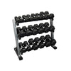 2.5kg - 25kg (10 pair) Rubber Hex Dumbbell Set with 3 Tier Rack (Package Price)