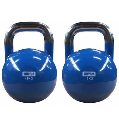 Pair of 12kg Competition Kettlebells - Blue (PACKAGE PRICE)