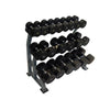 10kg - 40kg Muscle Motion Rubber Fixed Dumbbells Package  10 Pairs Including Rack (Package price)