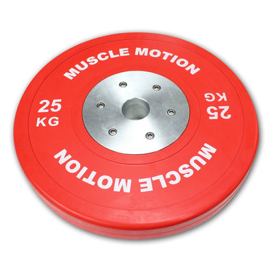 Pair of 25kg Elite Bumper Plates - Red (SALE ITEM)