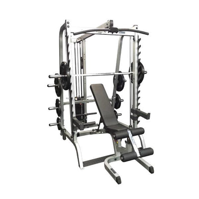 Body Solid Package Deal 3 - Smith Machine  FID Bench  Lat Pulldown  Olympic Bar and 105kg Olympic Weights (Package price)