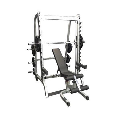 Body Solid Package Deal 2 - Smith Machine  Adjustable Bench  Olympic Bar and 105kg Olympic Weights (Package price)