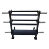 All in One 3 tier rack for dumbbell kettlebbell weight bar