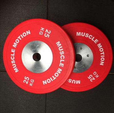 Pair of 25kg Elite Bumper Plates - Red (SALE ITEM)