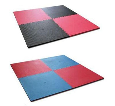 40 x Interlock Tatami Martial Arts Dual Colour EVA 3cm Flooring - Red/Black or Red/Blue (Package price)