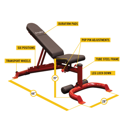 GFID100 BODY SOLID FLAT INCLINE DECLINE BENCH