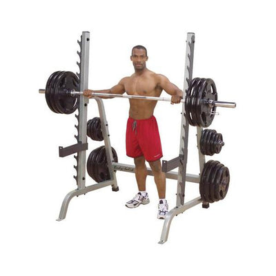 Body Solid Package Deal 1 - Safety Squat Rack  Adjustable Bench  Olympic Bar and 105kg Olympic Weights (Package price)