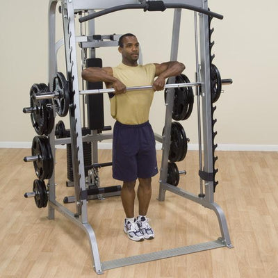 Body Solid Package Deal 3 - Smith Machine  FID Bench  Lat Pulldown  Olympic Bar and 105kg Olympic Weights (Package price)