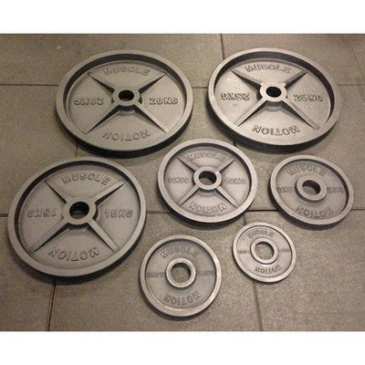 Pair of 5kg Cast Iron Machined Olympic Plates