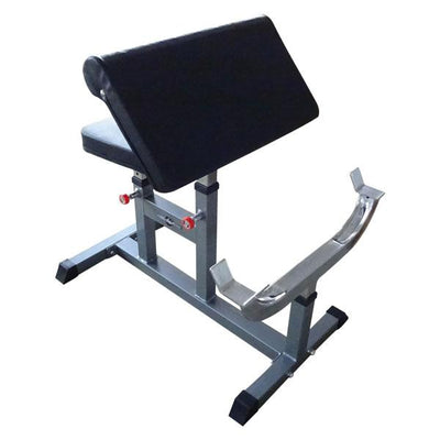 Adjustable Silver Preacher Curl Bench