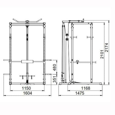 Package Deal 5 - PR1004 Power Rack with High Low Pulley  FD3 Flat Bench and 100kg Barbell Dumbbell Set (Package price)