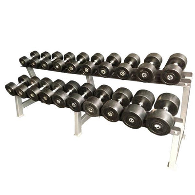 Prostyle Rubber Fixed Dumbbell Set  10kg to 40kg - 10 Pairs including Rack (Package price)