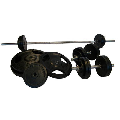 140kg Rubber Standard Barbell Dumbbell Set (Package Price)