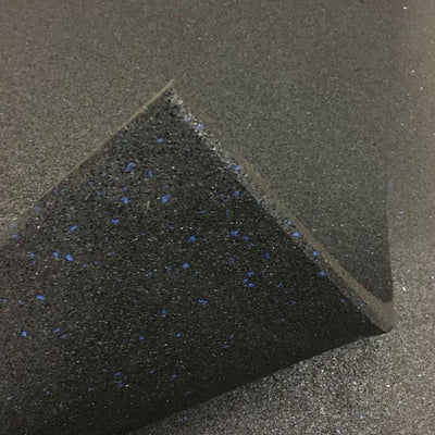 10 x Commercial Rubber Gym Flooring Black with Blue fleck (Package)