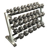 2.5kg - 30kg (12 PAIR) Rubber Hex Dumbbell Set with 3 tier rack (Package Price)