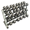 10kg - 40kg (10 PAIR) Rubber Hex Dumbbell Set with 3 tier rack (Package Price)